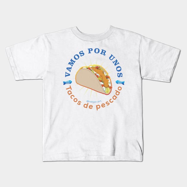 Tacos de pescado Kids T-Shirt by NetJan